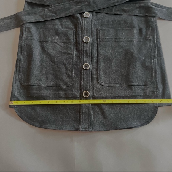 Laundry by Shelli Segal Brushed Cotton Collared Belted Dark Grey Dress Size 2 - Picture 6 of 12